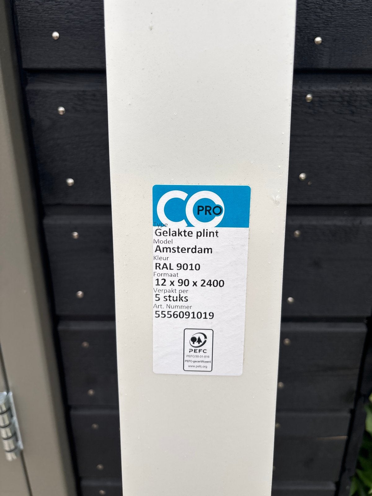 Gelakte plint Amsterdam RAL 9010 - 5 stuks, Ophalen, Nieuw, Mdf, 200 tot 250 cm
