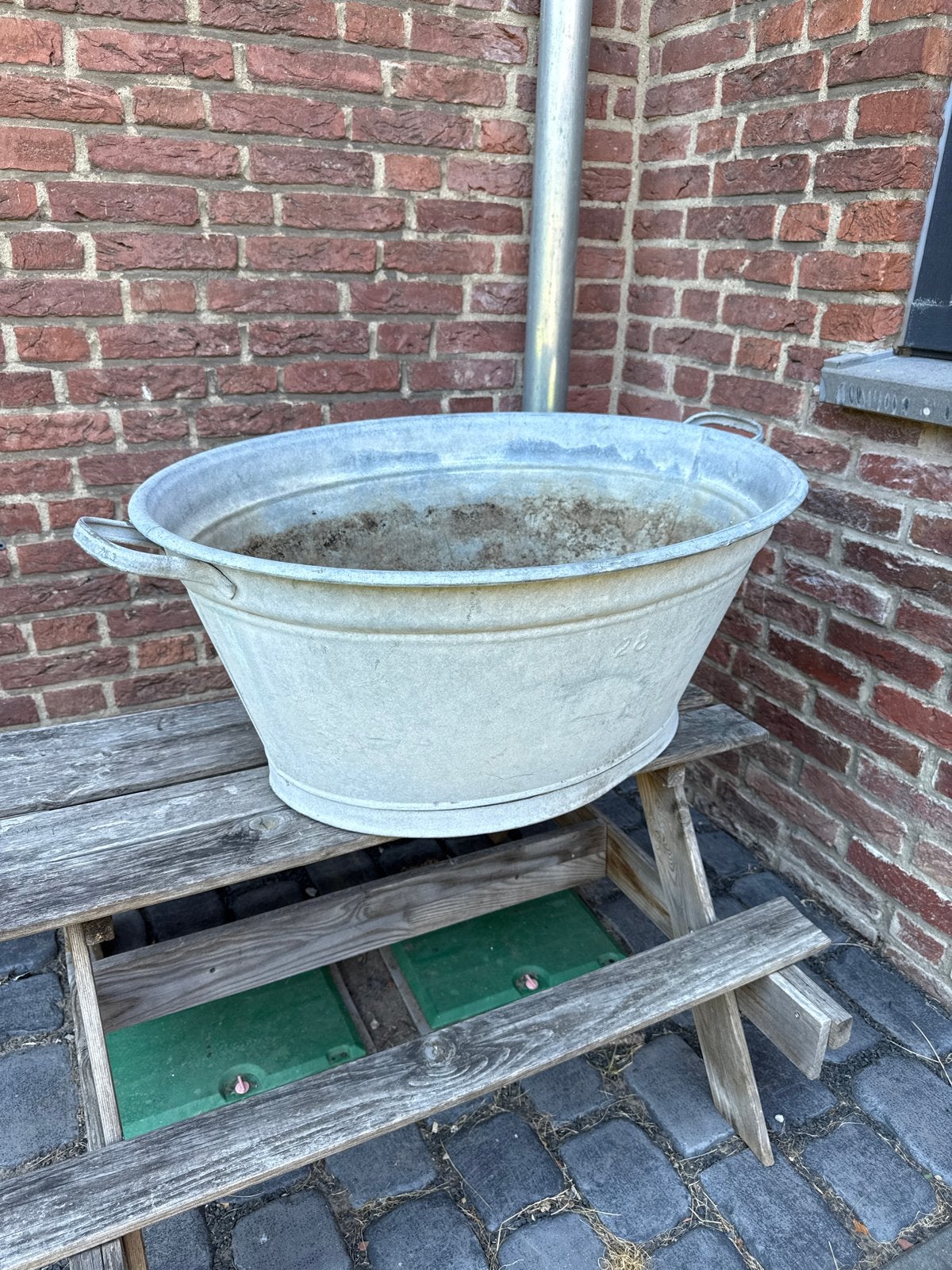 Grote Gietijzeren Tijl/ Zinken Bloembak, Ophalen, Gebruikt, Balkon, Metaal
