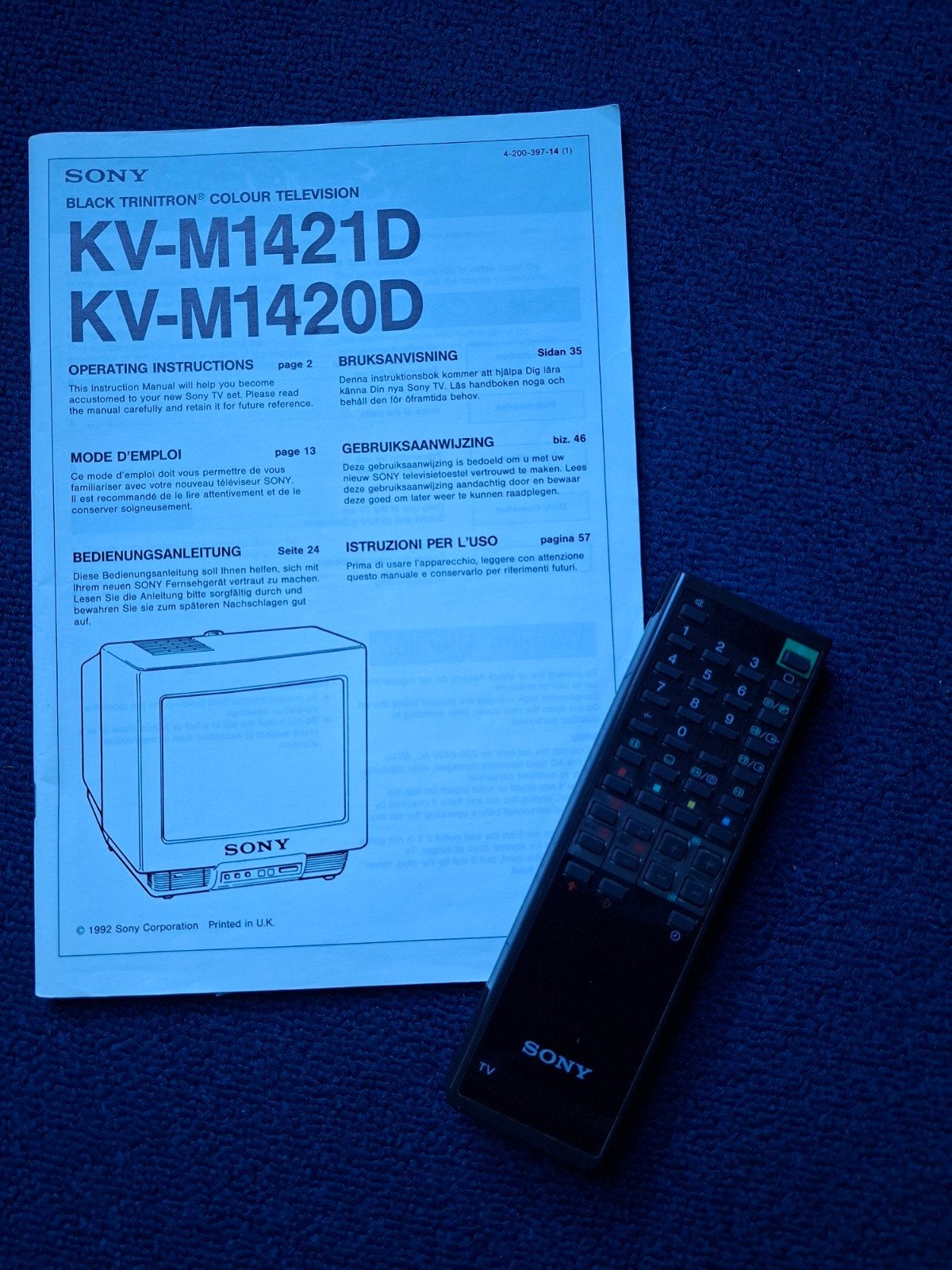 Vintage Sony Trinitron KV-M1421D televisie, Ophalen, Gebruikt, Minder dan 40 cm, Sony