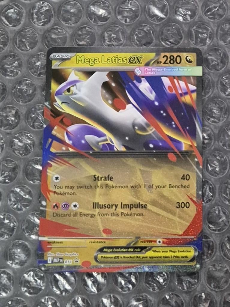 Mega Latias ex 011 MEP Mega Evolution Black Star Promo, Ophalen of Verzenden, Zo goed als nieuw, Losse kaart, Foil