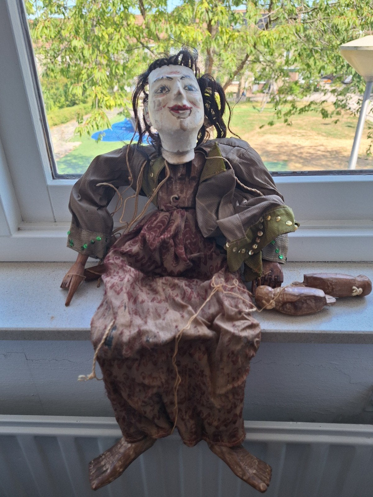 Vintage Houten Marionettepop – Antieke Trekpop / Handgemaakt, Ophalen
