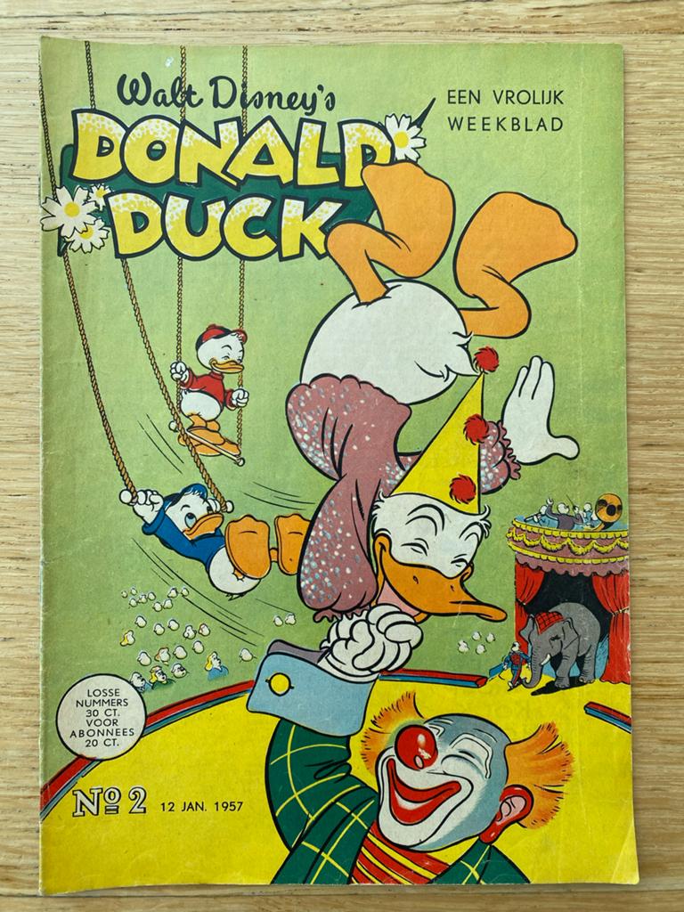 Donald Duck weekblad - Nummer 2 - 12 januari 1957, Eén stripboek, Ophalen of Verzenden, Gelezen