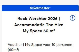 Rock Werchter My Space 10 Personen 60m2, Drie personen of meer, Meerdaags