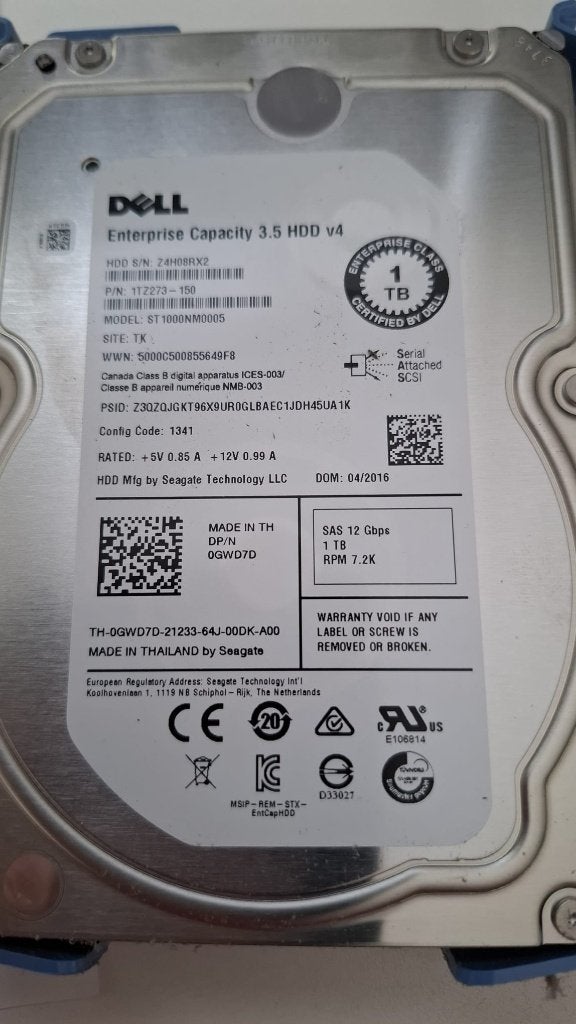 DELL enterprise ST1000NM0005, Intern, Gebruikt, SAS, Server