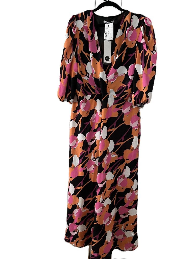 NIEUW LABEL DOT Saskia midi jurk XXL met ballonmouwen, Maat 42/44 (L), Nieuw, LABEL DOT, Onder de knie