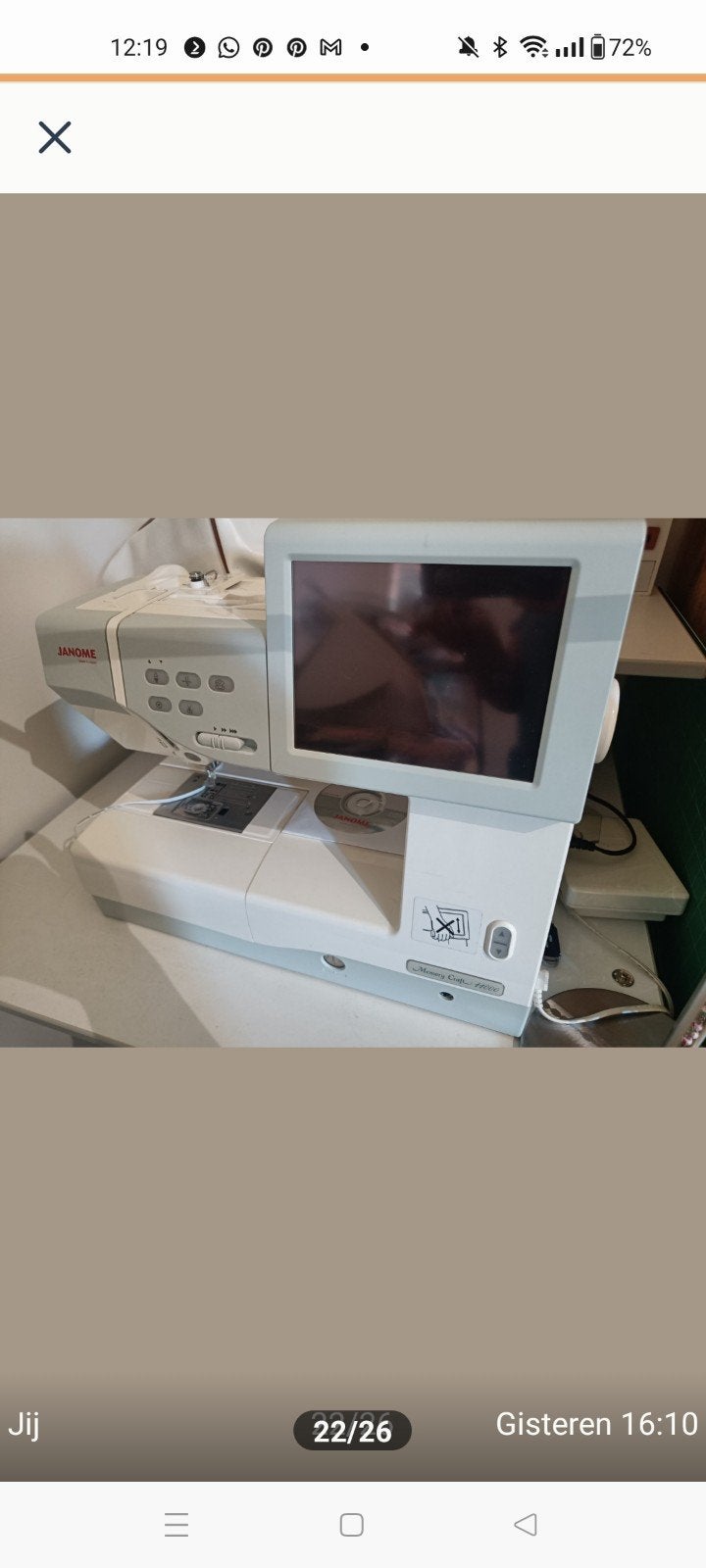 Janome Memory Craft 11000 Naai- en Borduurmachine, Ophalen, Zo goed als nieuw, Naaimachine, Janome