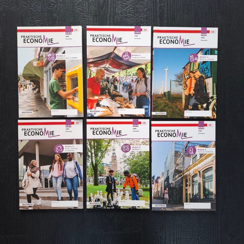 VWO Praktische Economie 4/5/6 VWO module 1 tm 6, Boeken, VWO, Malmberg, Economie, Nieuw