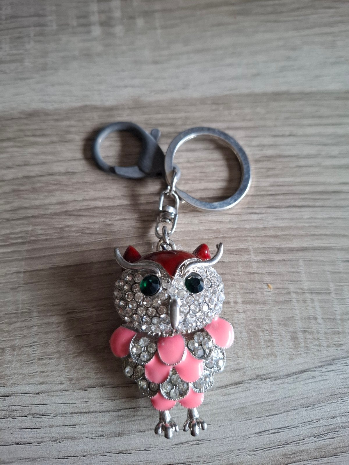 Sleutelhanger Uil met Strass Steentjes - Roze, Ophalen, Zo goed als nieuw, Dier of Natuur