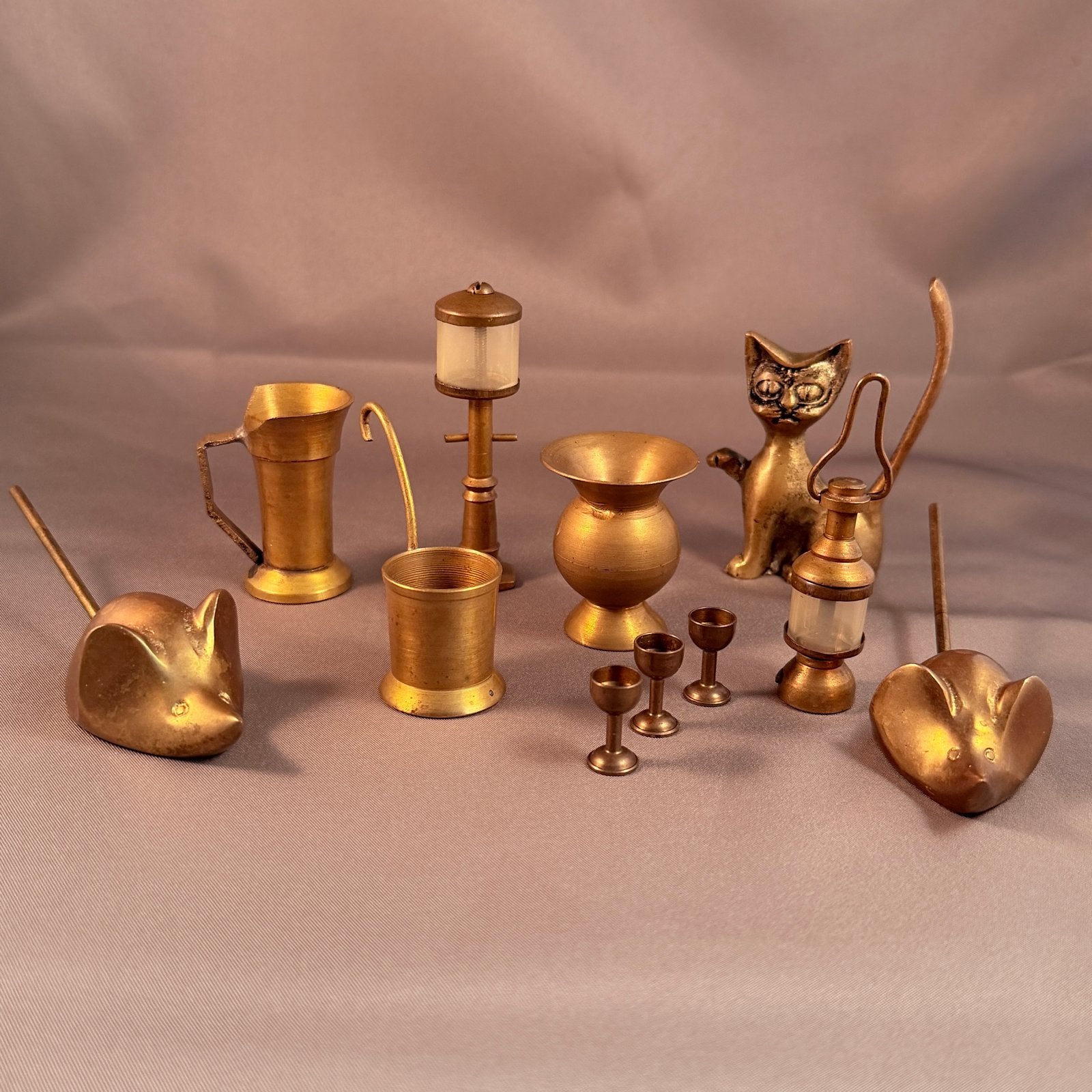 Set van 10 Vintage Koperen/Messing Miniaturen, Verzamelen, Ophalen of Verzenden