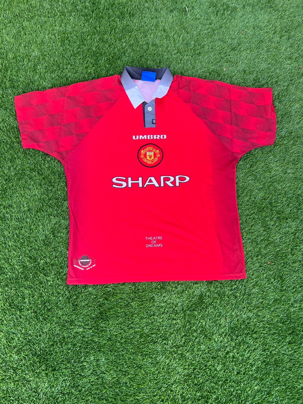 Origineel Manchester united thuisshirt 1996/1998 vintage, Maat L, Ophalen of Verzenden, Zo goed als nieuw, Shirt