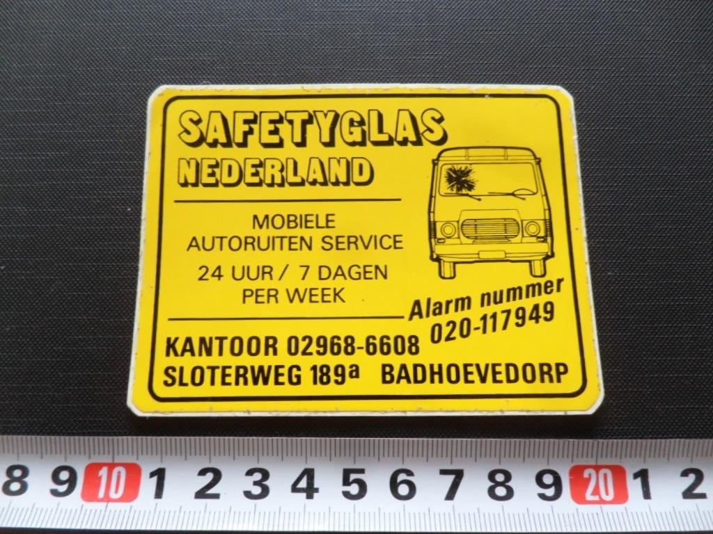 sticker Badhoevedorp SAFETYGLAS Nederland, Verzamelen, Stickers, Ophalen, Zo goed als nieuw