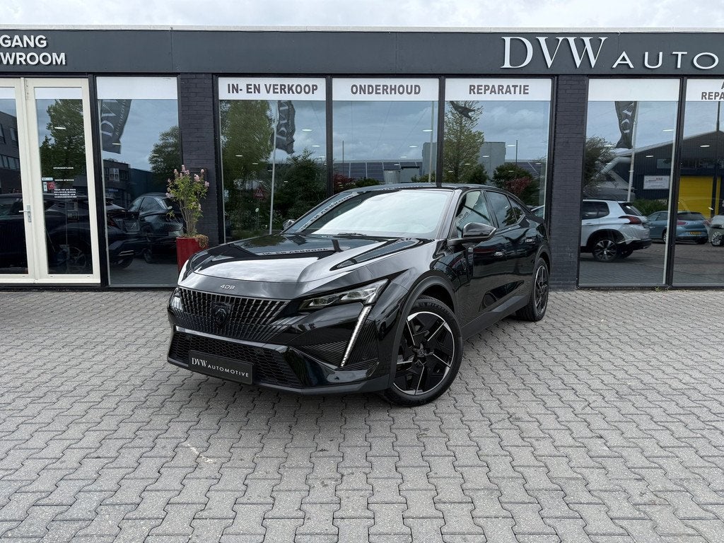 Peugeot 408 1.6 HYBRID 225PK EAT8 GT Plug-in SOH 100%, Auto's, Peugeot, Gebruikt, Zwart, 4 cilinders, Bedrijf