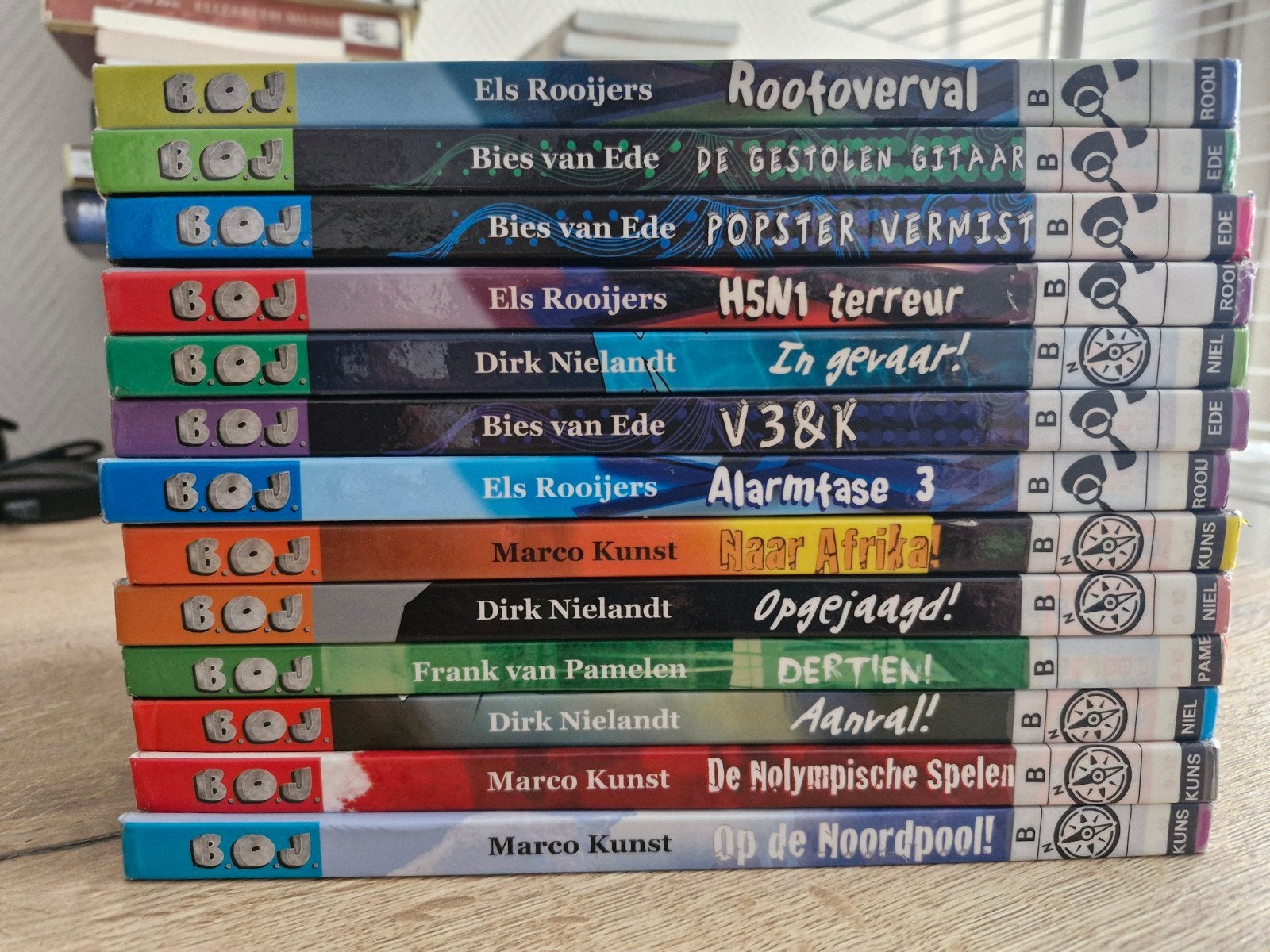 pakket van 13 jongensboeken serie B.O.J, Boeken, Verzenden, Gelezen, Fictie algemeen