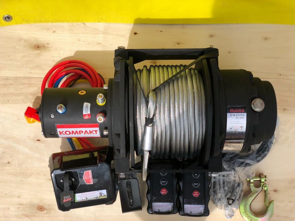 Hijslier 1,8 Ton 12 V 24V KOMPAKT ME 18 24,5mkabel 9.2mm