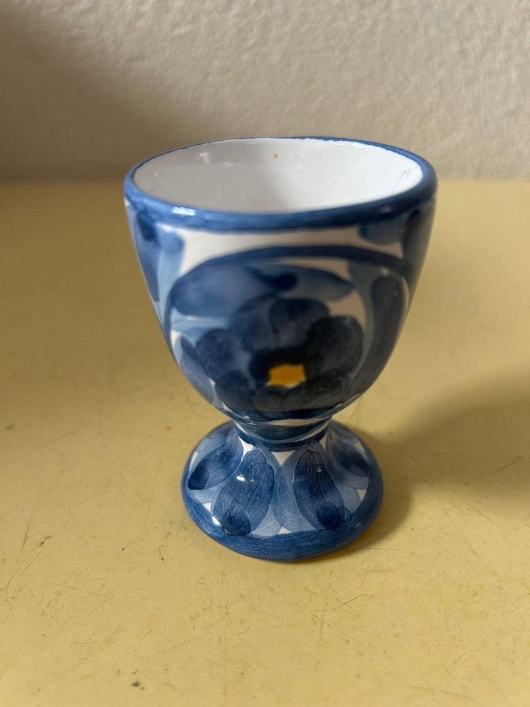 Porches Algarve handgeschilderd keramiek eierdopje, Antiek en Kunst, Ophalen of Verzenden