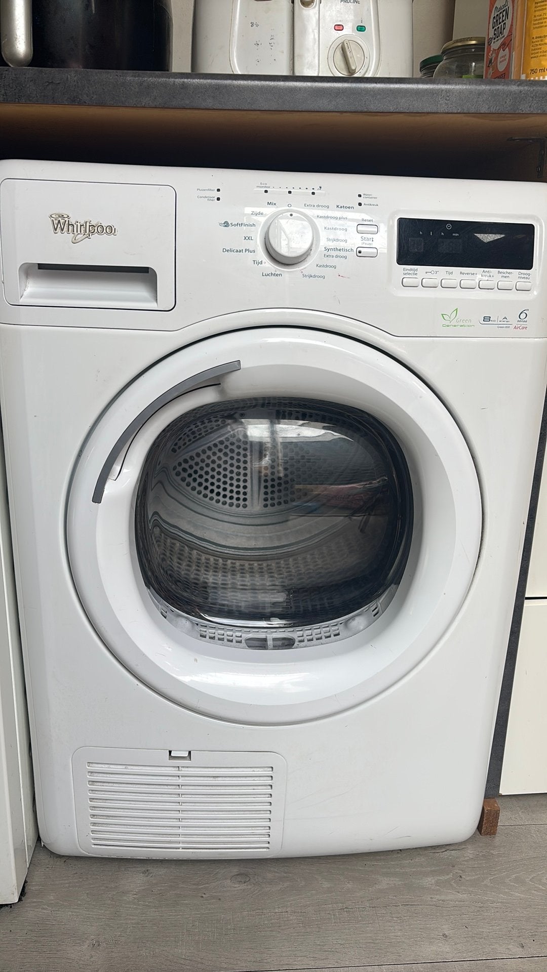 Whirlpool condens wasdroger ( defect), Witgoed en Apparatuur, Wasdrogers, Niet werkend, Condens, 6 tot 8 kg, Minder dan 85 cm