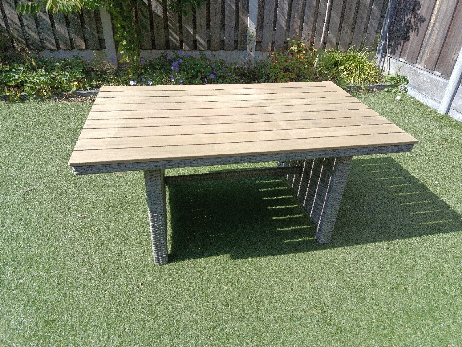 Tuintafel Wicker/polywood, Tuin en Terras, Tuintafels, Ophalen, Gebruikt, Rechthoekig, Wicker