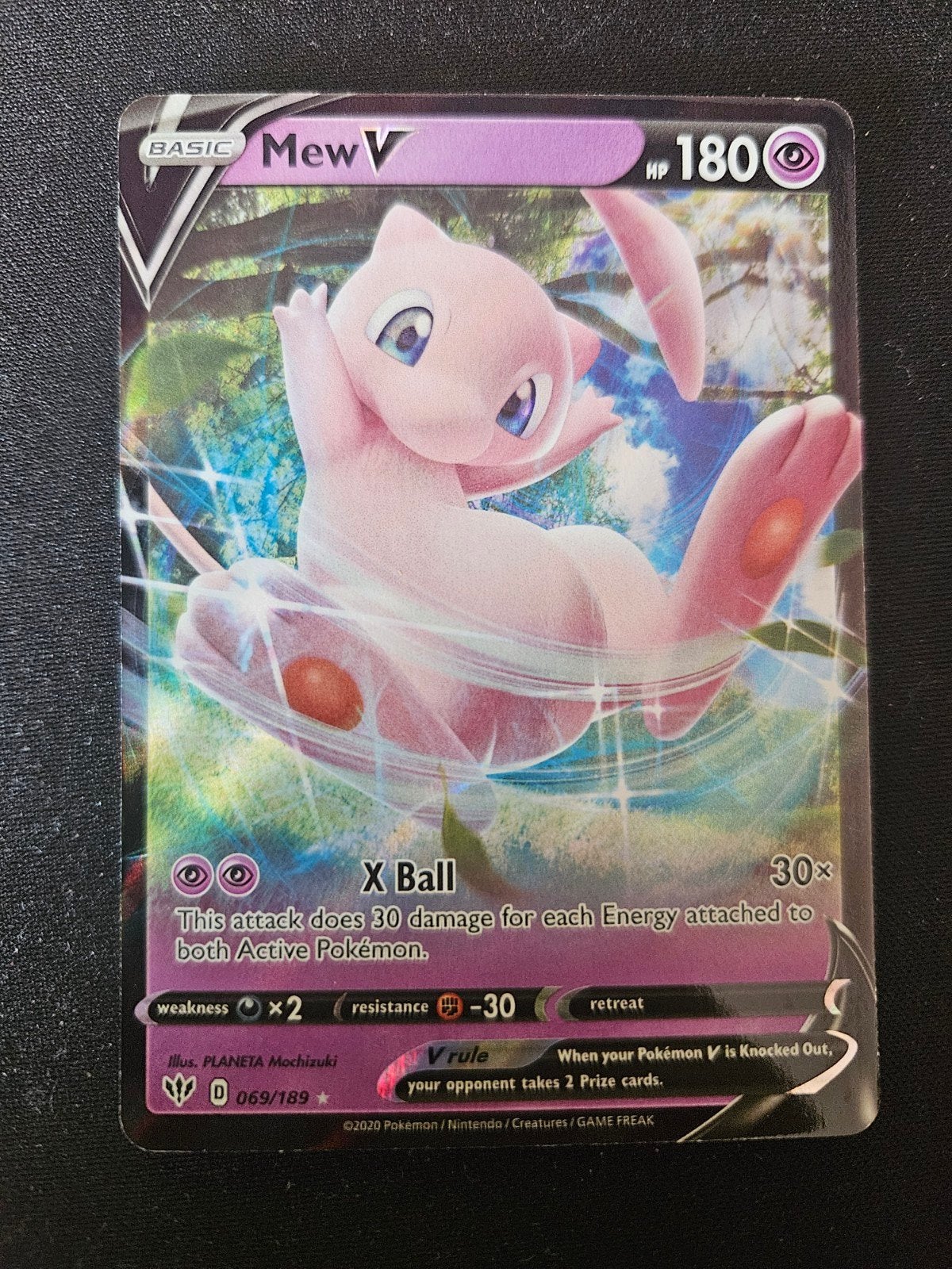 Mew V Pokémon kaart - Zo goed als nieuw, Ophalen of Verzenden, Zo goed als nieuw, Losse kaart