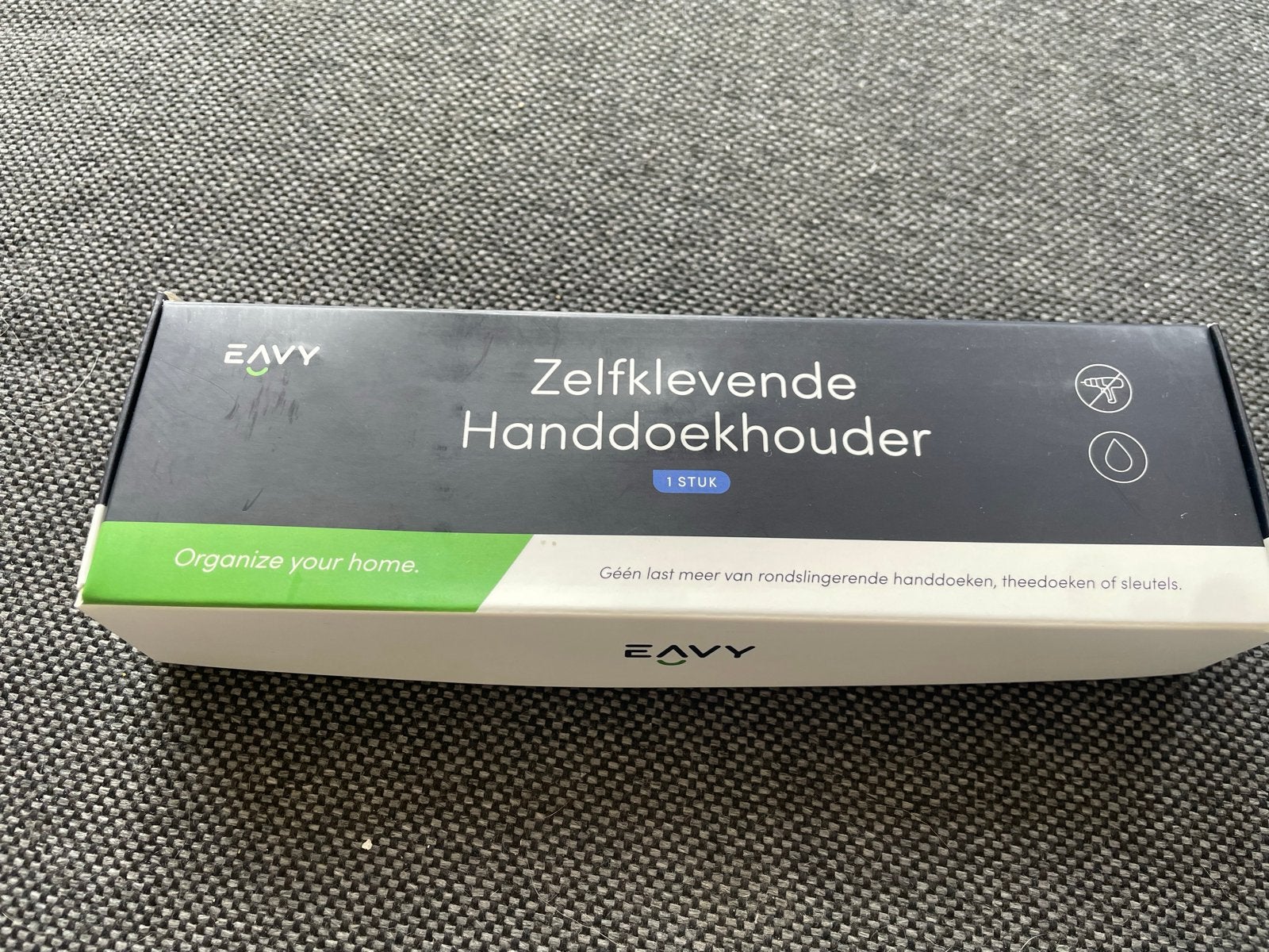 Nieuwe Zelfklevende Handdoekhouder - Eavy, Ophalen, Nieuw, Zwart, Kunststof