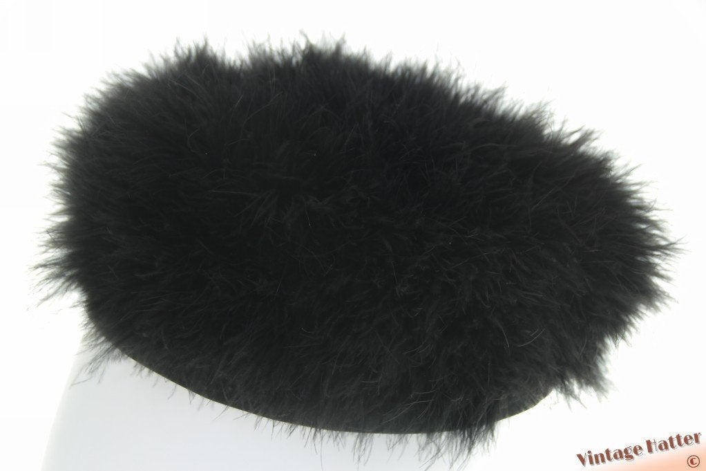 vintage Dames bonnet verenhoed zwart 56 gratis verzenden NL, Ophalen of Verzenden, Zo goed als nieuw, 56 of 57 cm (M, 7 of 7⅛ inch)