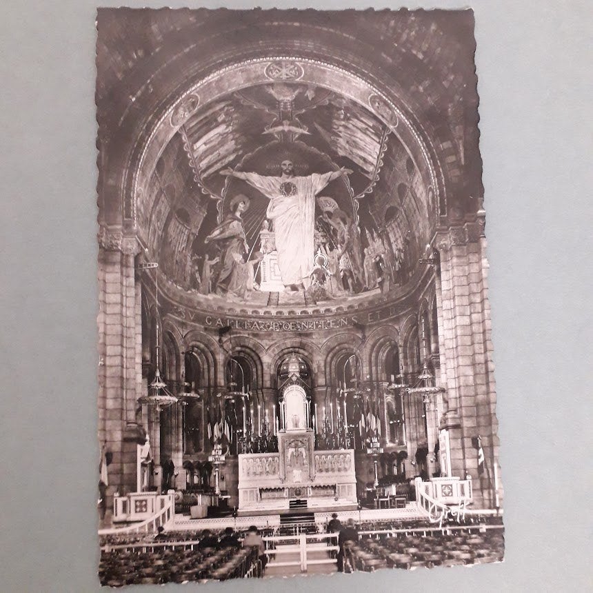 PARIJS Montmartre Sacré-Coeur: Koor / Jezus / Bénet, Ophalen of Verzenden, 1940 tot 1960, Ongelopen, Frankrijk