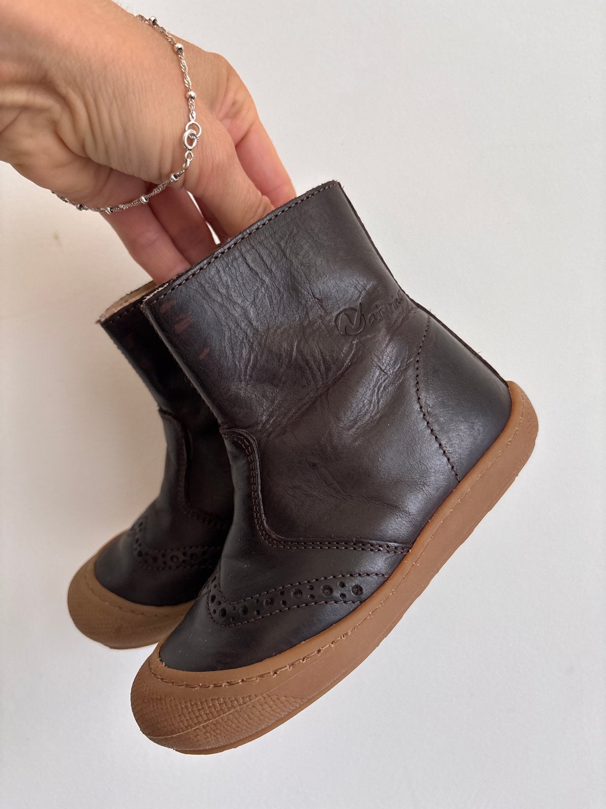 Naturino schoenen maat 24 - Bruin leren kinderschoenen, Ophalen of Verzenden, Gebruikt, Jongen of Meisje, Schoenen