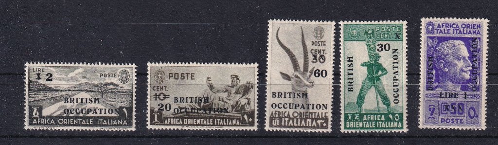A226A) 1941 WO2 Britse bez Ital. East Afrika 5x MNH geen gar, Ophalen of Verzenden, Postfris