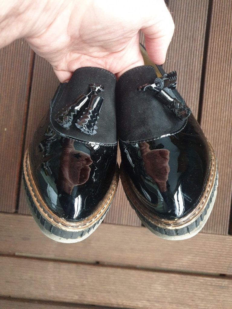 Brunate zwarte lak damesschoenen,handgemaakt italié, maat 36, Schoenen met lage hakken, Zwart, Brunate, Ophalen of Verzenden