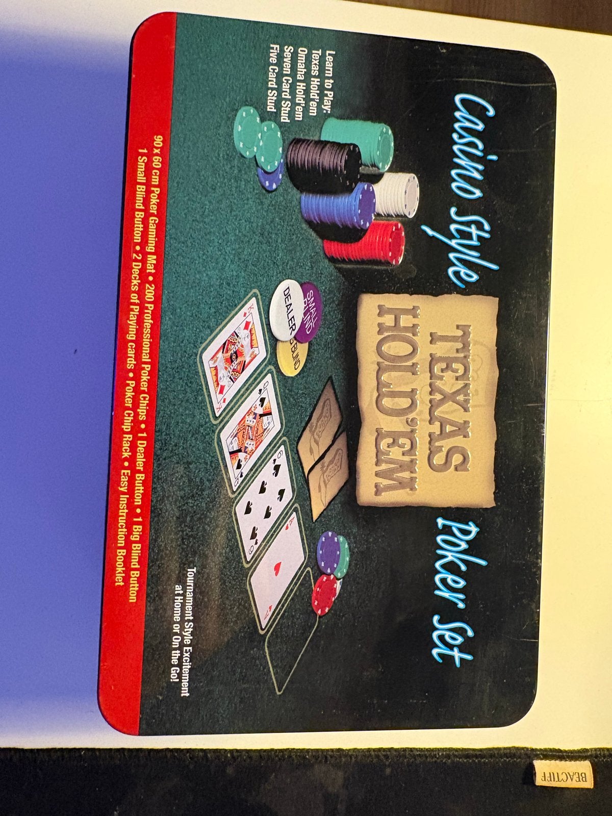 Casino Style Texas Hold'em Poker Set, Drie of vier spelers, Ophalen, Zo goed als nieuw