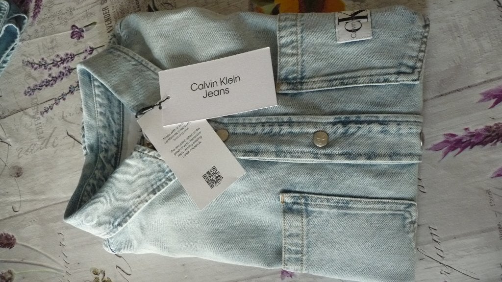 Calvin Klein Jeans Spijkerblouse - S Blauw, Blauw, Halswijdte 38 (S) of kleiner, Nieuw, Ophalen of Verzenden