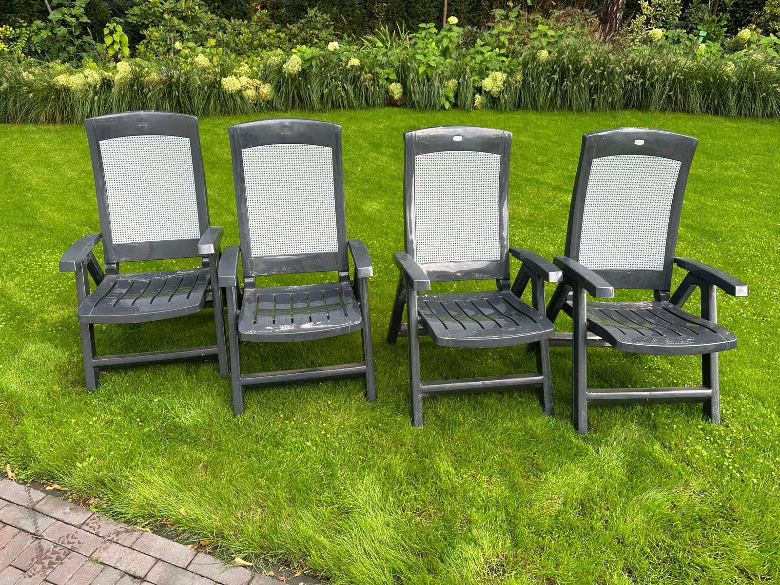 4x Jardin tuinstoelen - inklapbaar en verstelbaar, Tuin en Terras, Ophalen, Gebruikt, Kunststof, Inklapbaar