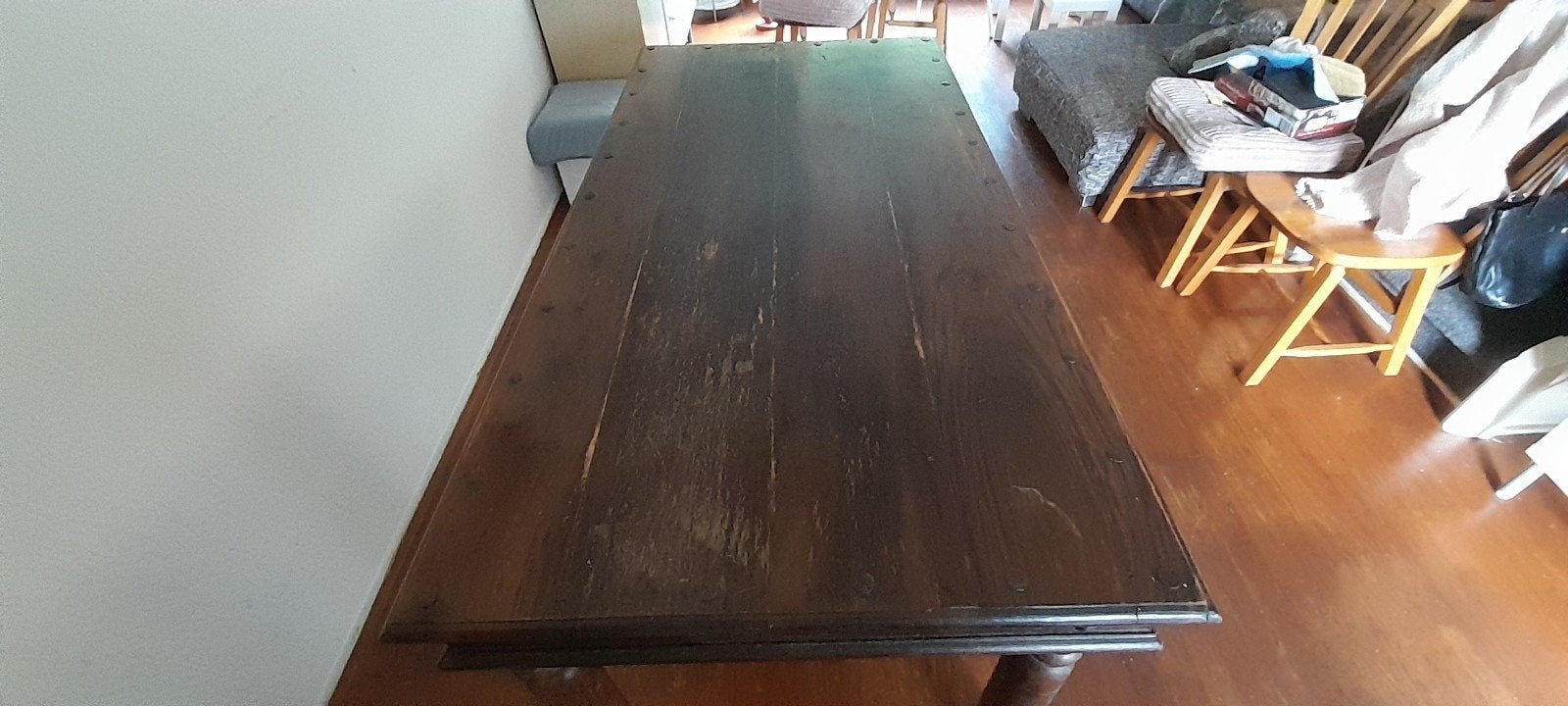 Koloniale tafel, Ophalen, Gebruikt, 50 tot 100 cm, 150 tot 200 cm