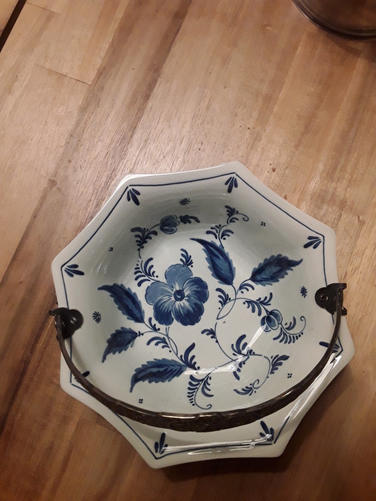 Delfts Blauw Bonbonschaaltje met Handvat, Antiek en Kunst, Ophalen