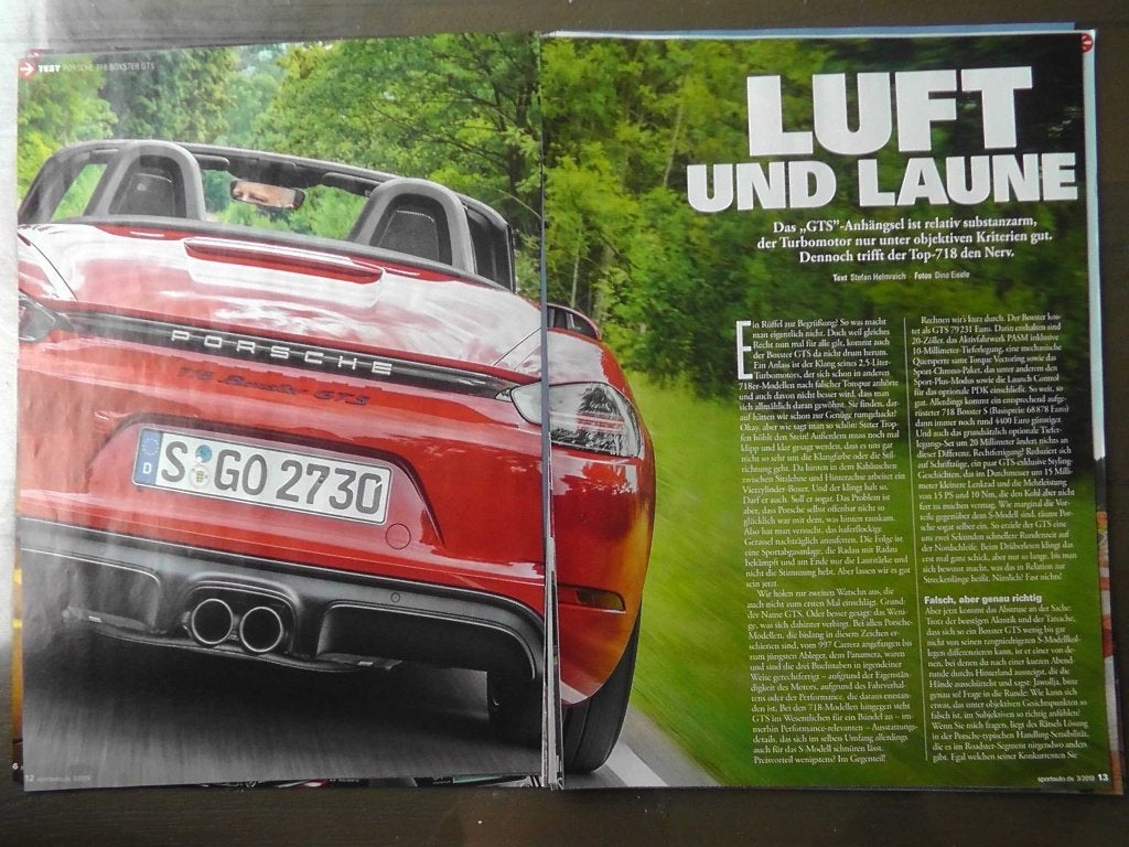 Porsche Boxster 718 GTS / GTS 4.0 ? Eerst 14x autotest lezen, Ophalen, Gelezen, Porsche