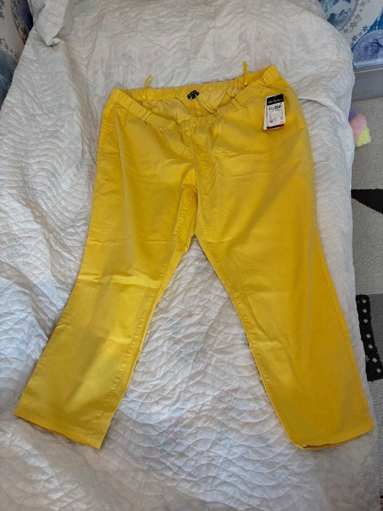 Zomer broek, Geel, Maat 46/48 (XL) of groter, Nieuw, Ulla Popken