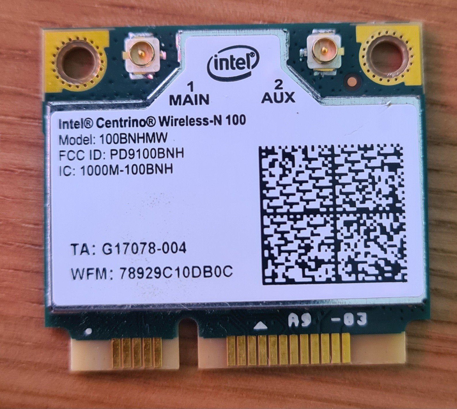 Intel Centrino Wireless-N 100 WiFi Kaart (100BNHMW), Ophalen of Verzenden, Gebruikt