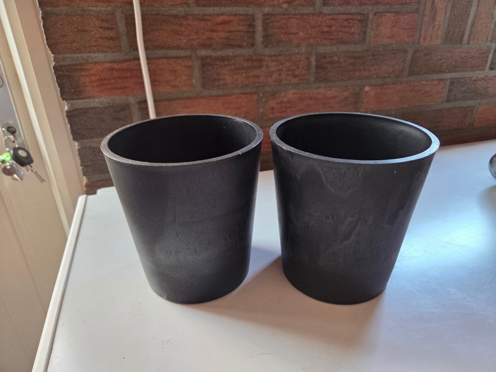 2 orchidee potten, Kunststof, Rond, Ophalen of Verzenden, Zo goed als nieuw