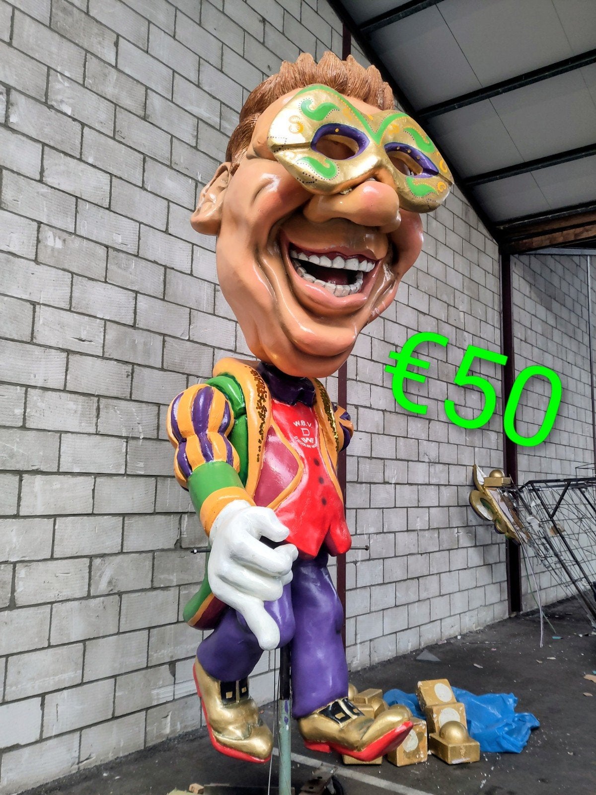 Carnavals poppen Mardi Gras - man en vrouw met masker, Ophalen of Verzenden, Gebruikt, Versiering, Carnaval