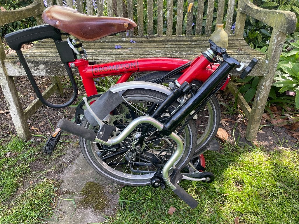 Brompton vouwfiets, Fietsen en Brommers, Fietsen | Vouwfietsen, Ophalen, Gebruikt, Brompton, Velgrem