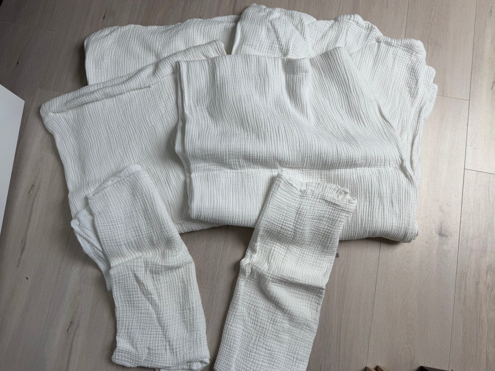 H&M dekbedovertrek mousseline - 2 x 1 persoons, Eenpersoons, Wit, Dekbedovertrek, Katoen