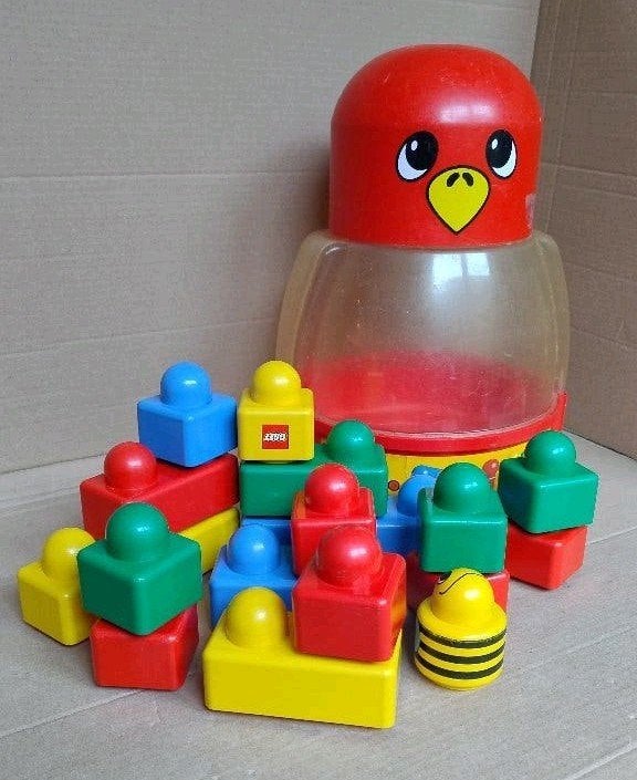 Lego Duplo opbergbox 2087 gevuld met Duplo Primo blokken, Gebruikt, Ophalen of Verzenden, Compleet, Duplo