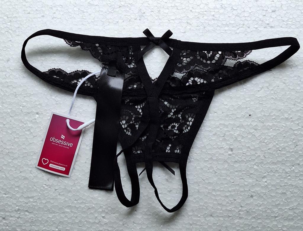 Sexy nieuwe zwarte "open kruis" string van Obsessive maat SM, Kleding | Dames, Ondergoed en Lingerie, Verzenden, Zwart, String
