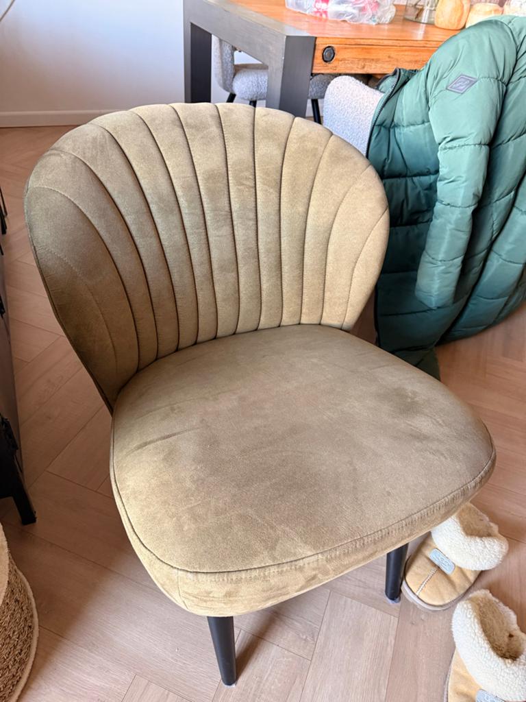 Leen Bakker Fauteuil - Mosgroen, Ophalen, 75 tot 100 cm, Zo goed als nieuw, Stof