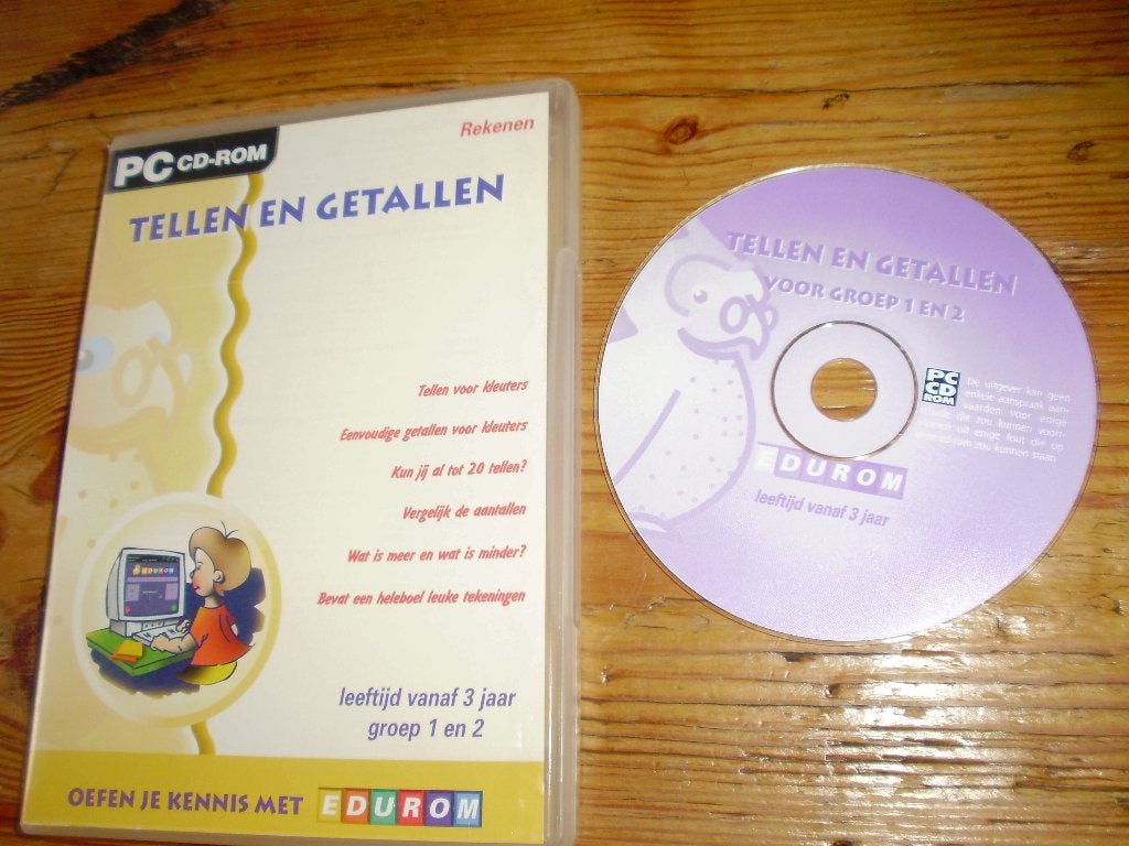 EDUROM Tellen en Getallen / CDrom / PC groep 1 - 2 / REKENEN, Puzzel en Educatief, Gebruikt, 1 speler, Ophalen of Verzenden