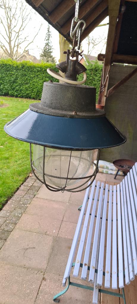 industrieele kooilamp, fabriekslamp, Ophalen, Gebruikt, Glas, Minder dan 50 cm