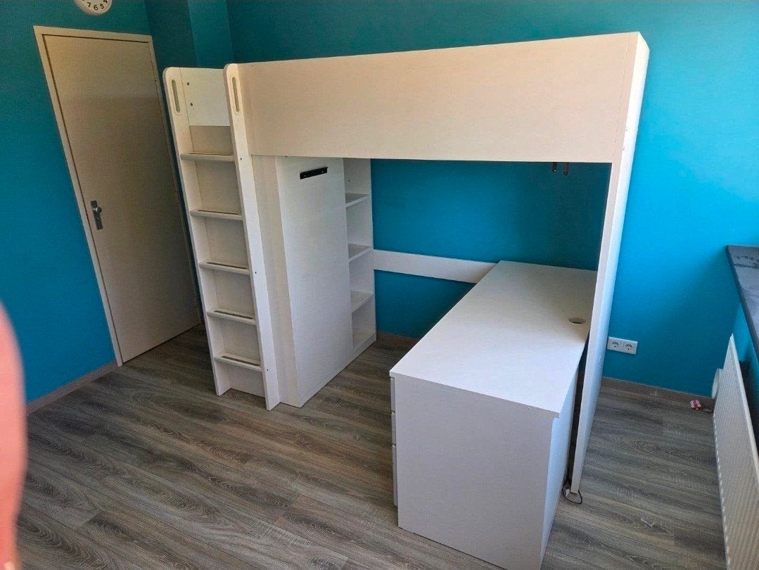 hoogslaper met bureau småstad ikea, Ophalen, Gebruikt, Hoogslaper