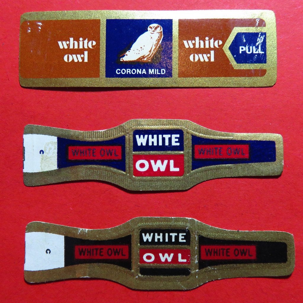 White Owl 3x Sigarenbandje USA Amerika, Verzenden, Gebruikt, Sigarenbandjes