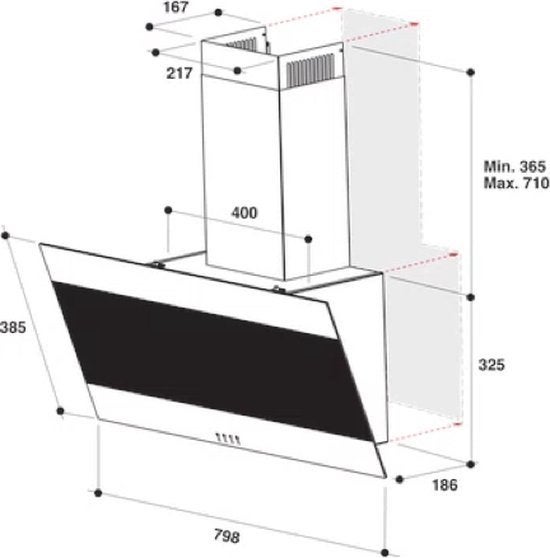 Indesit IHVP83FLMK zwart (Afzuigkap) *Nieuw*, Indesit 1, Info@Indesit.nl, Nieuw, Ophalen of Verzenden