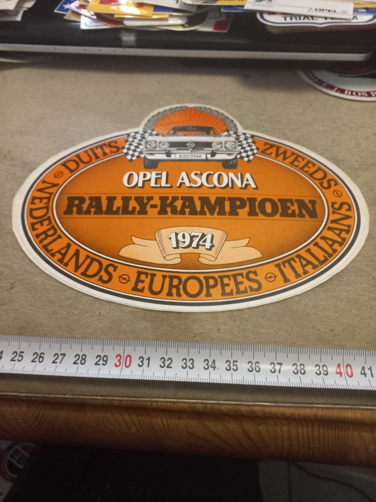 Vintage Opel Ascona Rally-Kampioen 1974 Sticker, Verzamelen, Ophalen of Verzenden