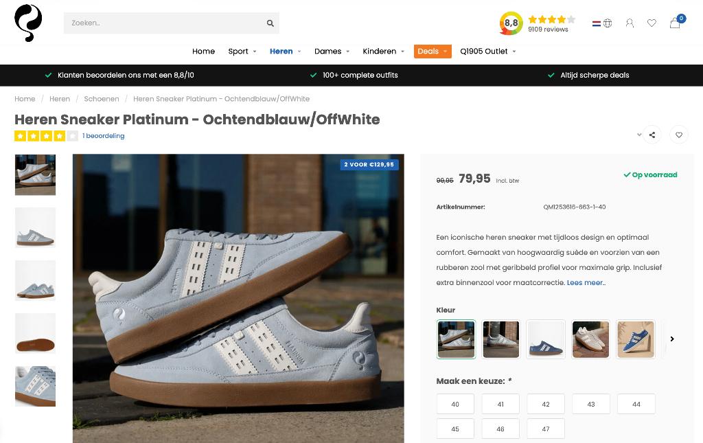 Sneakers heren Quick, Quick, Verzenden, Blauw, Sneakers of Gympen